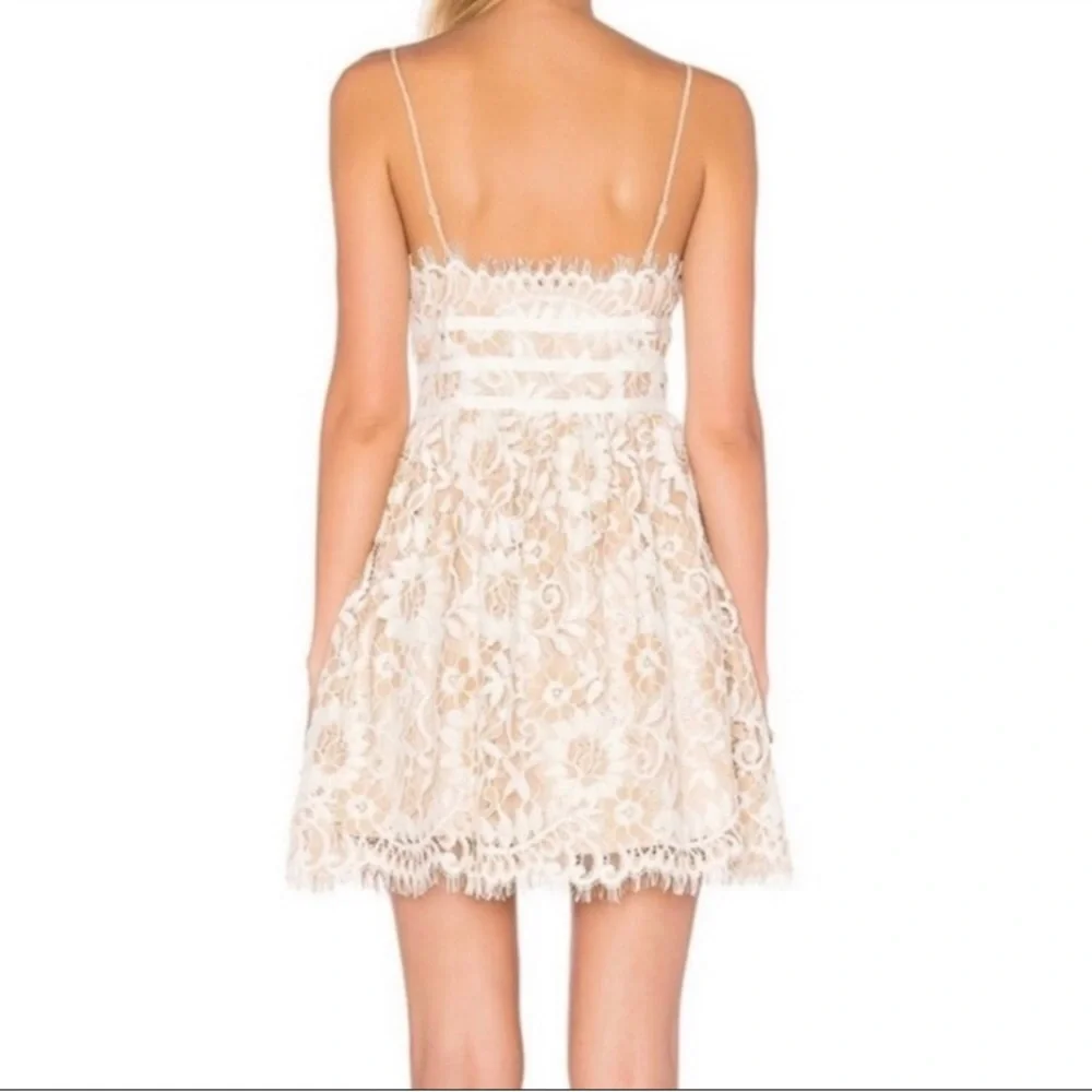 NBD Give it Up lace fit and flare mini dress!